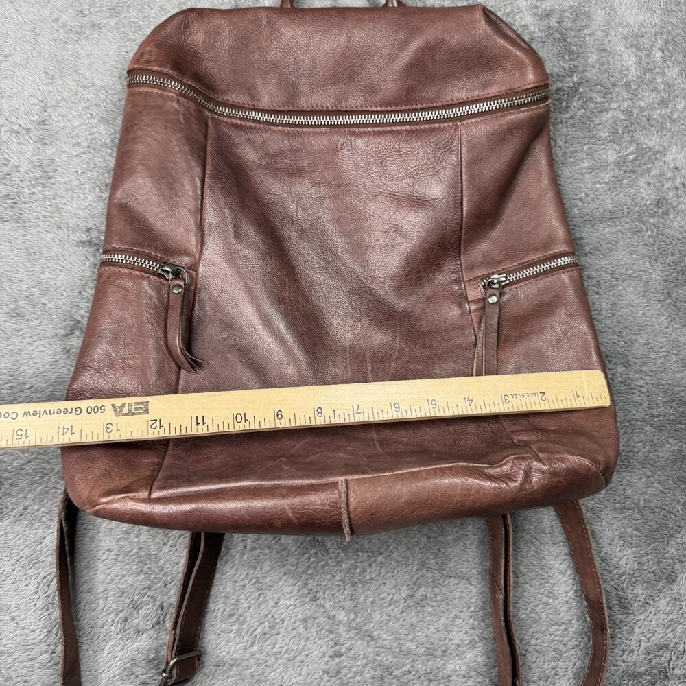 Vilenca Holland Backpack Cognac Brown Genuine Leather 15" Rucksack Lined Zip - Picture 6 of 7